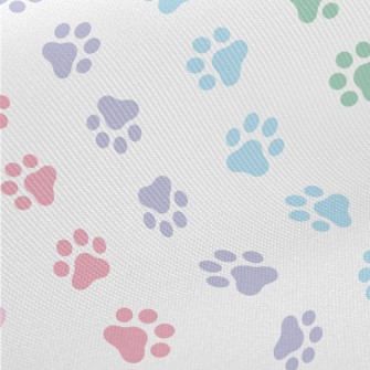 Colorful Dog Paw Prints Twill