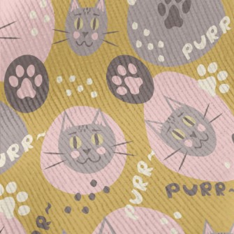Cartoon Color Block Cat And Ca Standard Corduroy