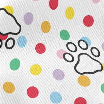 Colorful Dots And Dog Paw Prin Standard Corduroy