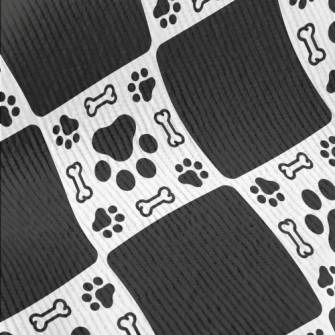 Dog Paw Print Bone With Black  Standard Corduroy