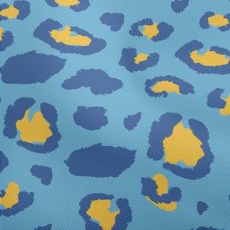 Blue And Yellow Leopard Print Dobby