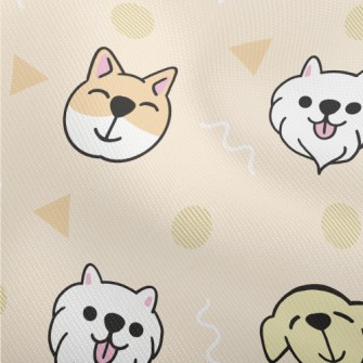 Cute Puppy And Geometric Patte Dobby