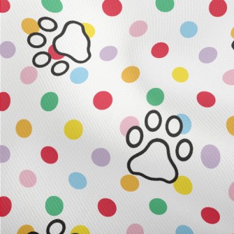 Colorful Dots And Dog Paw Prin Dobby