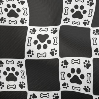 Dog Paw Print Bone With Black  Dobby
