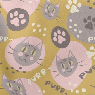Cartoon Color Block Cat And Ca Stretch Ponte