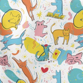 Cats And Dogs In Different Pos Stretch Ponte