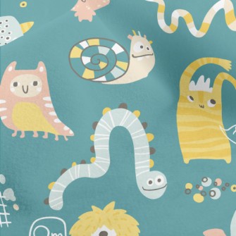 Strange And Cute Monsters Micro Fleece