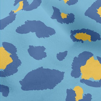 Blue And Yellow Leopard Print Micro Fleece