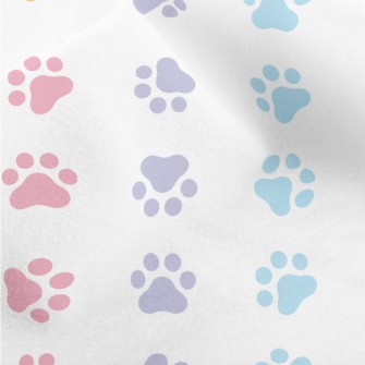 Colorful Dog Paw Prints Micro Fleece