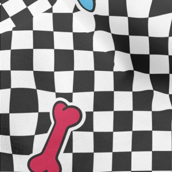 Colored Bones And Black And Wh Micro Fleece