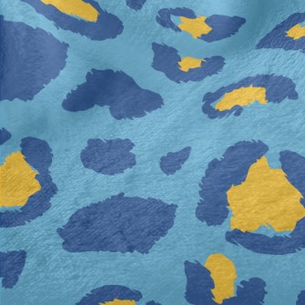 Blue And Yellow Leopard Print Minky