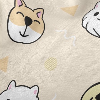 Cute Puppy And Geometric Patte Minky
