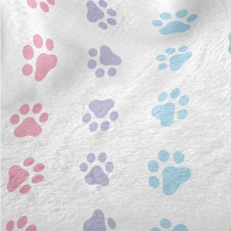 Colorful Dog Paw Prints Minky