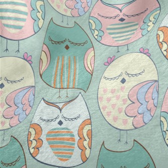 Delicately Colored Owl Minky