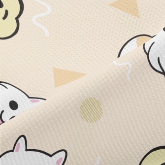 Cute Puppy And Geometric Patte Piqué