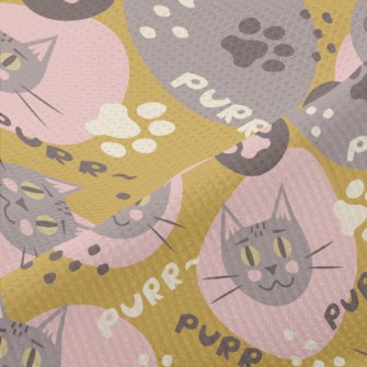 Cartoon Color Block Cat And Ca Piqué