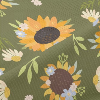 Beautiful Hand Drawn Sunflower Piqué