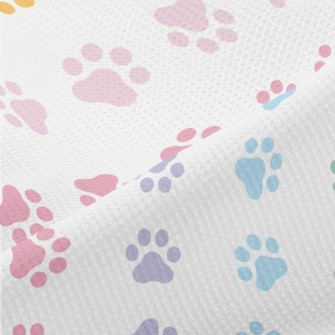 Colorful Dog Paw Prints Piqué