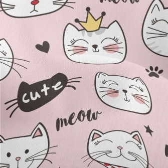 Cats With Various Expressions Lightweight Performance Linen
