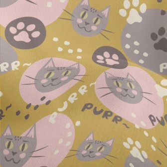 Cartoon Color Block Cat And Ca Lightweight Performance Linen