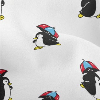 Cute Penguin Holding An Umbrel Lightweight Performance Linen