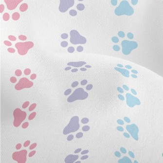 Colorful Dog Paw Prints Lightweight Performance Linen