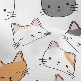 Round And Cute Cat Lightweight Performance Linen