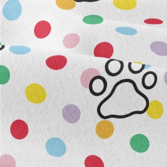 Colorful Dots And Dog Paw Prin Modern Jersey