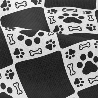Dog Paw Print Bone With Black  Modern Jersey