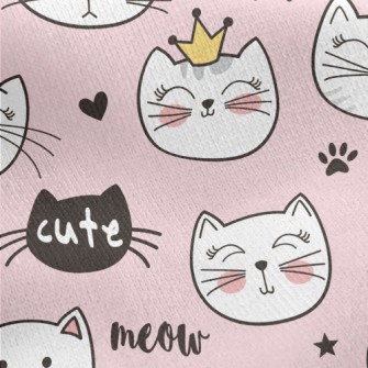 Cats With Various Expressions Jersey Backed Fleece