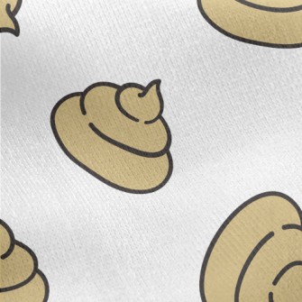 Light Colored Cute Poop Jersey Backed Fleece