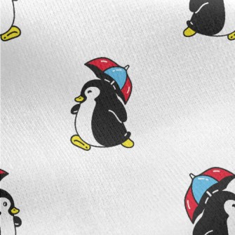 Cute Penguin Holding An Umbrel Jersey Backed Fleece