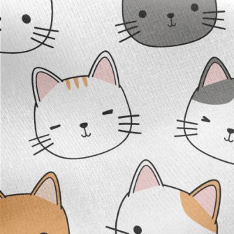 Round And Cute Cat Jersey Backed Fleece