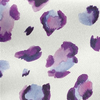 Purple Leopard Print In Waterc Jersey Backed Fleece