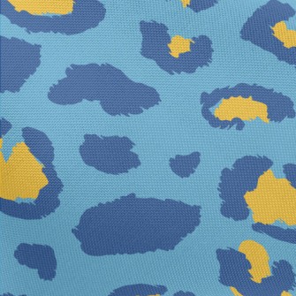 Blue And Yellow Leopard Print Pongee