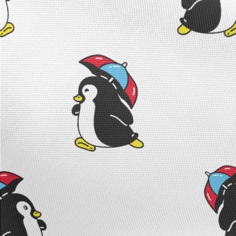 Cute Penguin Holding An Umbrel Pongee