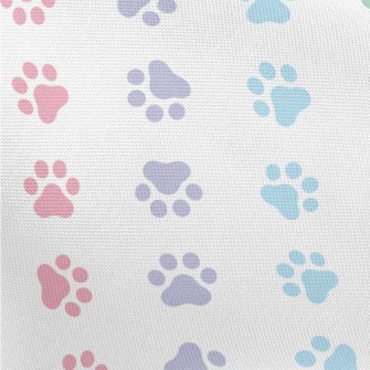 Colorful Dog Paw Prints Pongee