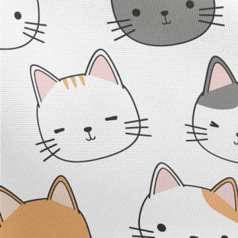 Round And Cute Cat Pongee