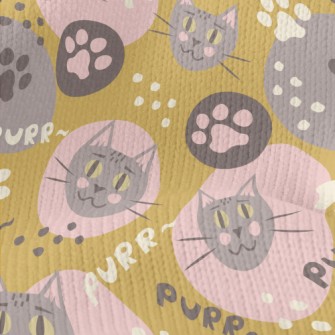 Cartoon Color Block Cat And Ca Stretch Jersey