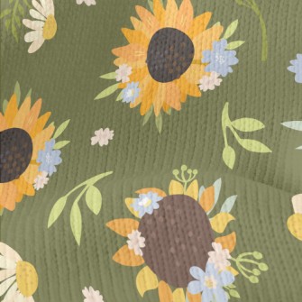 Beautiful Hand Drawn Sunflower Stretch Jersey