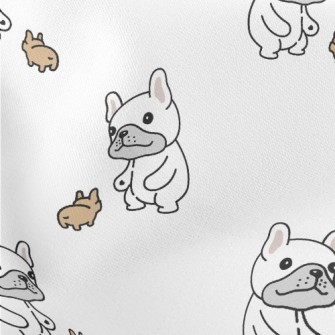 Cute Dogs And Puppies Lightweight Cotton Poplin