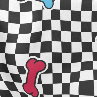 Colored Bones And Black And Wh Lightweight Cotton Poplin