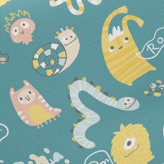 Strange And Cute Monsters Midweight Cotton Poplin