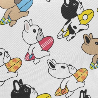 Dog Holding A Surfboard Midweight Cotton Poplin