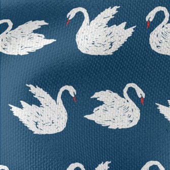 Hand Drawn White Swan Waterproof Canvas