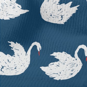Hand Drawn White Swan Terry