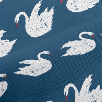 Hand Drawn White Swan Performance Linen