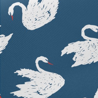 Hand Drawn White Swan Twill