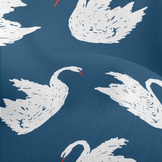 Hand Drawn White Swan Lightweight Performance Linen