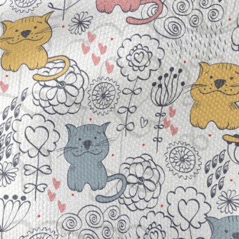 Colorful Hand Drawn Cat Waterproof Canvas